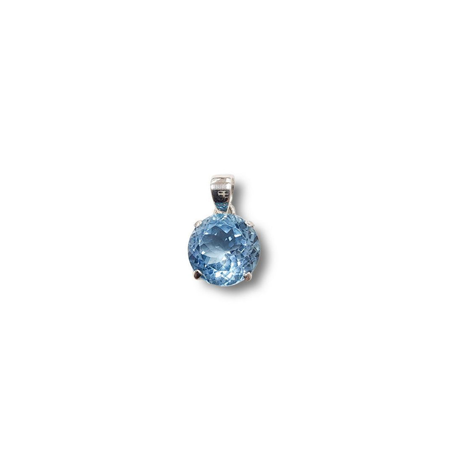 Blue Topaz Pendant .925 Silver (R)
