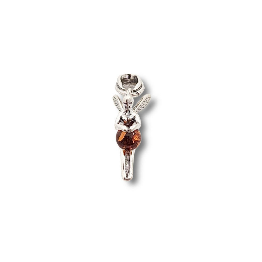 Baltic Amber Fairy Pendant .925 Silver