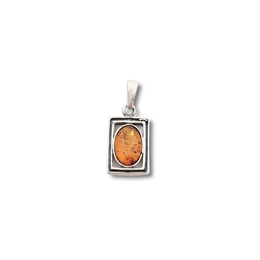 Baltic Amber Framed Pendant .925 Silver (OC1)