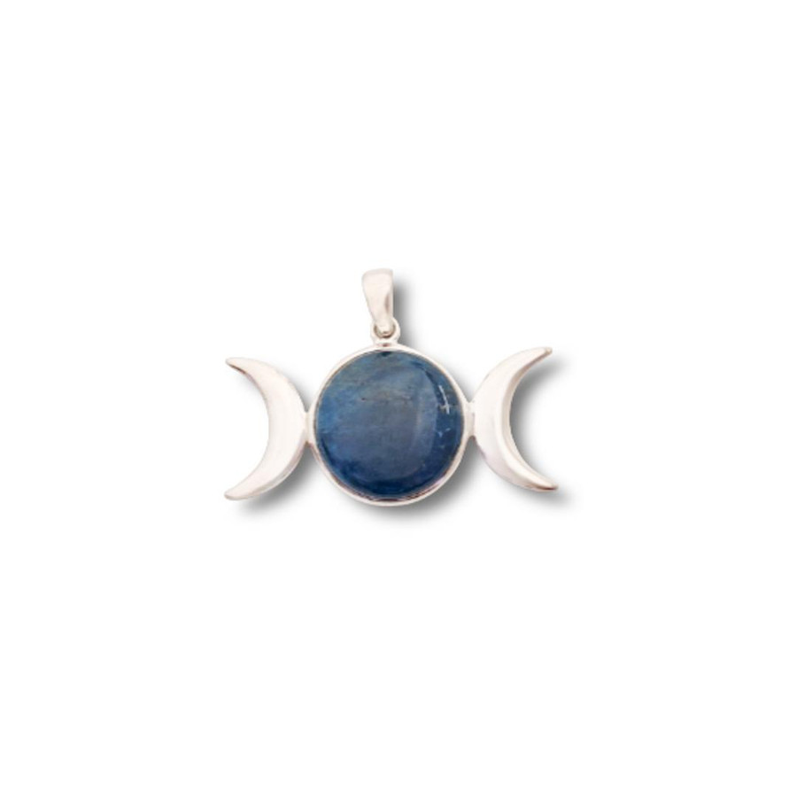 Triple Moon Pendant w/Apatite .925 Silver (S2)