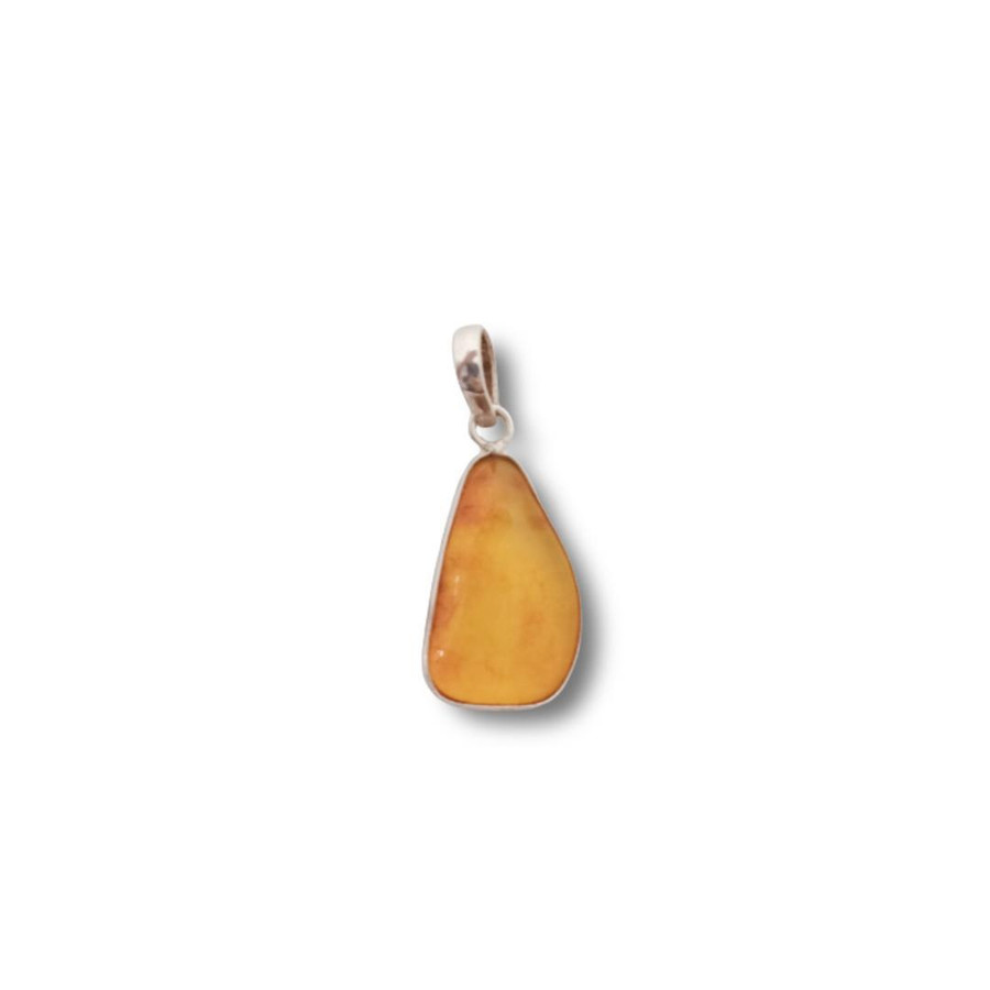 Mexican Amber Pendant .925 Silver (FFC5)