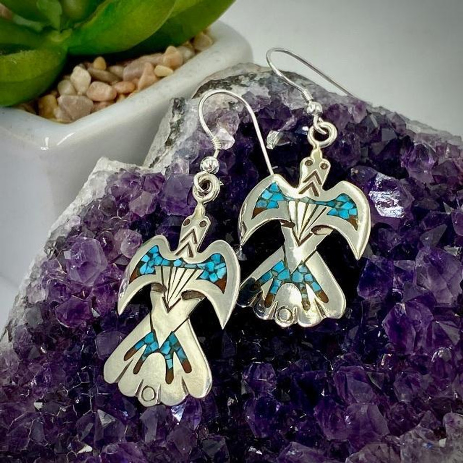 Navajo Thunderbird Earrings by Clifton Singer