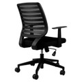 Neptune Task Office Chair Isc-Och-Nep, Ergonomic Black Office Chair with Mesh Backrest, Adjustable Armrests, and Five-Star Wheeled Base for Comfortable Working Environment.