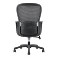 Black Mesh Medium-back Office Chair by 67, Featuring a Breathable Mesh Material and Ergonomic Design, with a Sturdy Base and Adjustable Armrests, Showcasing a Sleek and Modern Medium-back Office Chair.