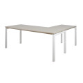 Prowork Office Desk with Extension in Melawood 1600W X 732H mm with 32 mm Top (in Front Desk)
