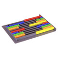 Parrot Abacus 100 Beads, Colourful Educational Counting and Math Learning Toy with 100 Vibrant Beads Arranged on Grey Rods in a Rectangular Black Plastic Frame.