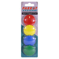 Magnets Circle, Assorted Coloured 40 mm Magnetic Discs on a Card, 4 per Pack.