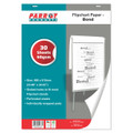Flipchart Paper Bond 30 Sheets 860 x 610 mm, Image of the Product Packaging Showing Perforated Sheets, Slotted Holes for Stands, Individually Wrapped Pads, and Spiral Bound Design.
