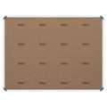 Product Info Board, Aluminium Frame - 600 x 450 mm - Burgundy, with a Brown Informational Board Bordered with a White Frame.