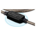 USB 2.0 Am to Bm 20 Metres Cable, Close-Up of Black Extension Cable Connecting Two Braided Wires.
