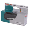 Plastic Medium Desktop Staplers 105*(24/6 26/6) - Black 20 Pages, Product Image Showing a Black Desktop Stapler Inside a Teal and White Packaging Box.