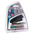 Plastic Mini Stapler (Black) and Staples (1000 x 26/6) ST3050B, Black Mini Stapler with Box of 1000 Staples Showcasing Compact Office Supplies for Stapling Papers.