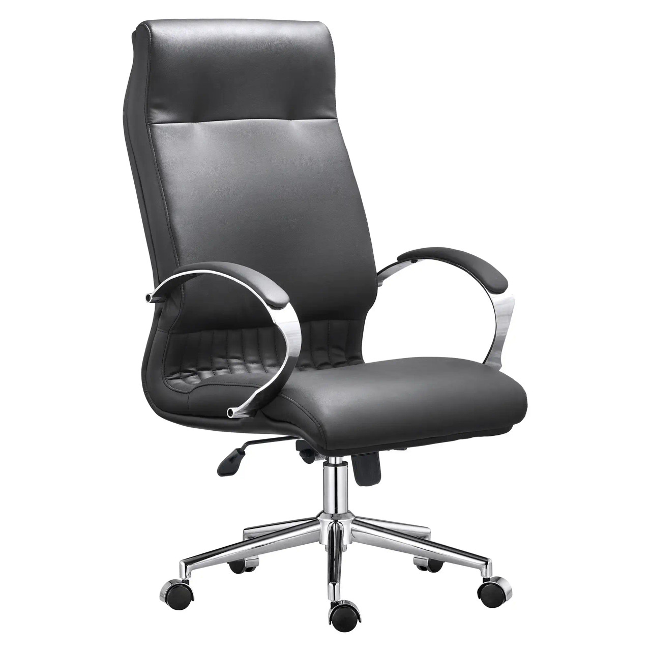 DB035 Black Genuine Leather with Chrome Frame Executive | Office Stock