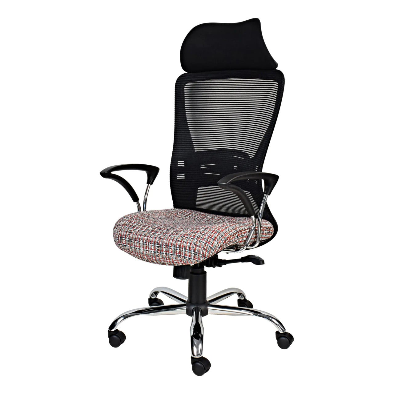 Zhavia Mesh High-back Office Chair with Y600 Chromed Arm Front Side View | Office Chairs | Office Stock
