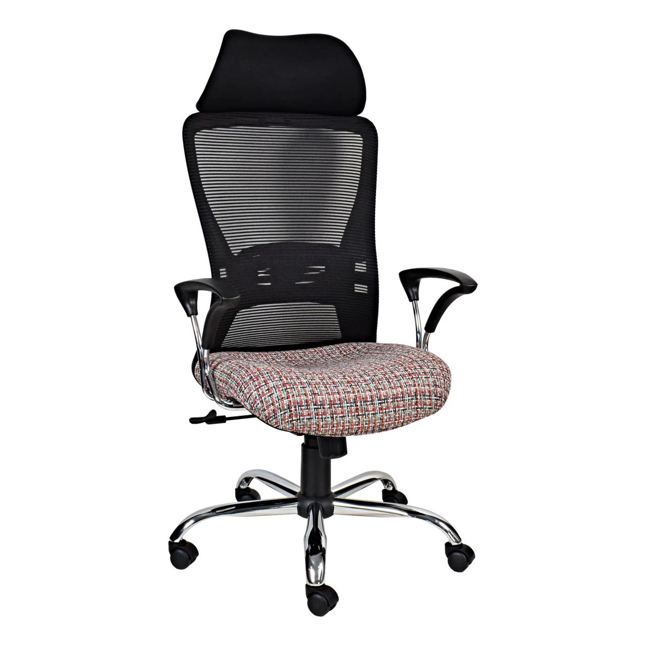 Zhavia Mesh High-back Office Chair with Y600 Chromed Arm Front Side View | Office Chairs | Office Stock
