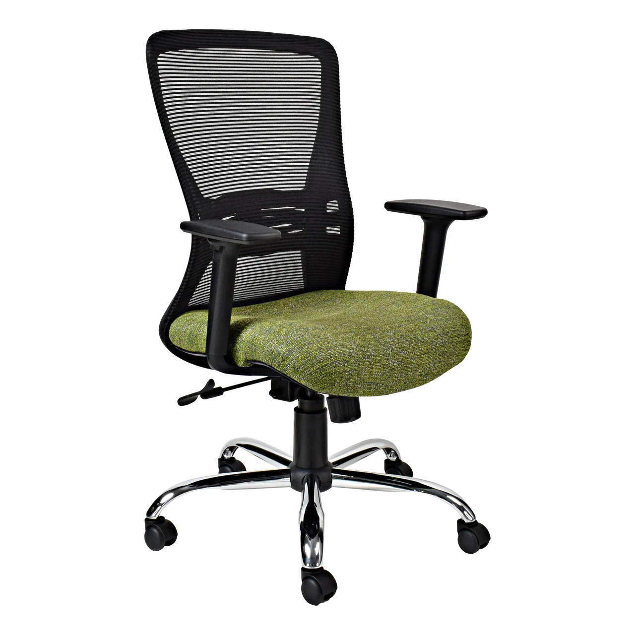 Zhavia Mesh Medium-back Office Chair with Y800 Adjustable Three Positional Arm Front Side View | Office Chairs | Office Stock