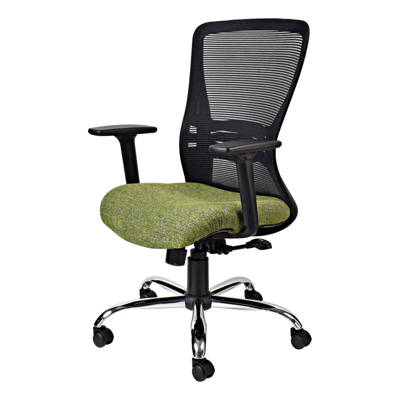 Zhavia Mesh Medium-back Office Chair with Y800 Adjustable Three Positional Arm Front Side View | Office Chairs | Office Stock