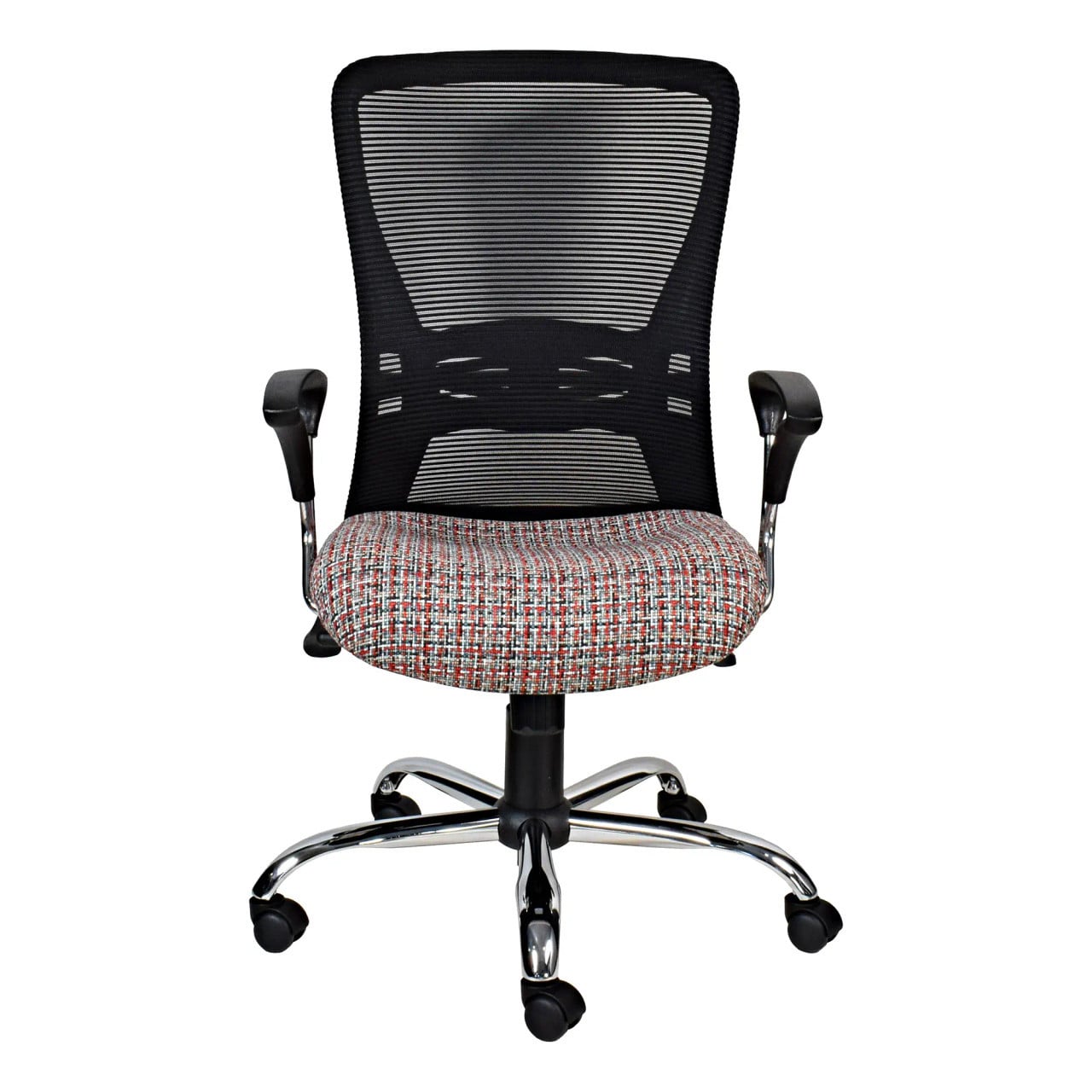 Zhavia Mesh Medium-back Office Chair with Y600 Chromed Arms Rear Side View | Office Chairs | Office Stock