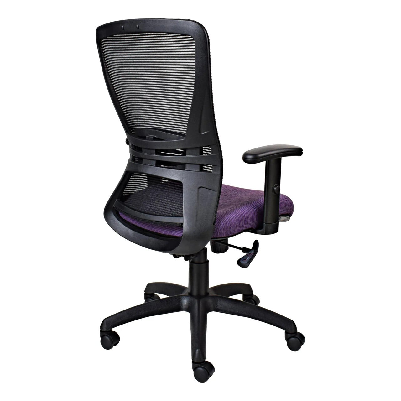 Zhavia Mesh Medium-back Office Chair with Y400 Adjustable Arm Rear Side View | Office Chairs | Office Stock