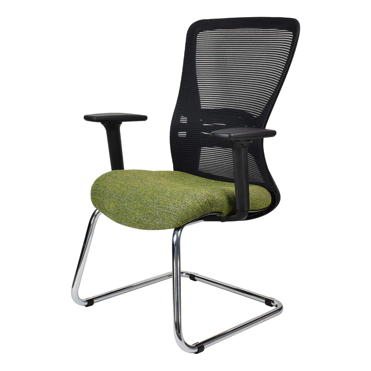 Zhavia Mesh Visitor Office Chair with Y800 Adjustable Three Positional Arm Front Side View | Office Chairs | Office Stock