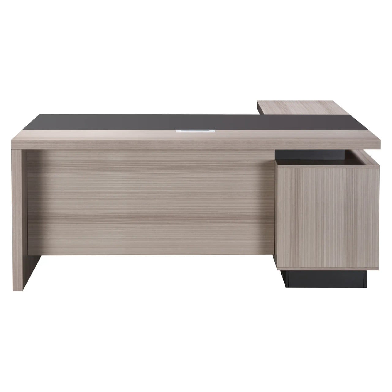 1800mm Light Oak Executive Desk with Matching Fixed Credenza - Additional View 6