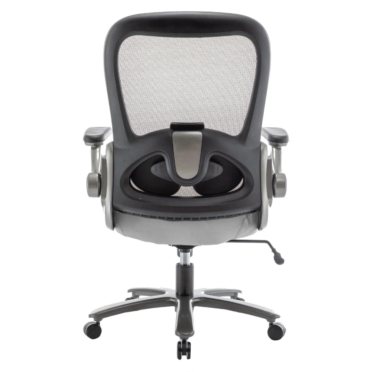 Big and Tall 500lbs Mesh High-back Office Chair by 67, Featuring a Sturdy Mesh Back, Adjustable Armrests, and a Durable Base, Designed to Support up to 500lbs Weight Capacity, in a Sleek Black and Silver Finish.