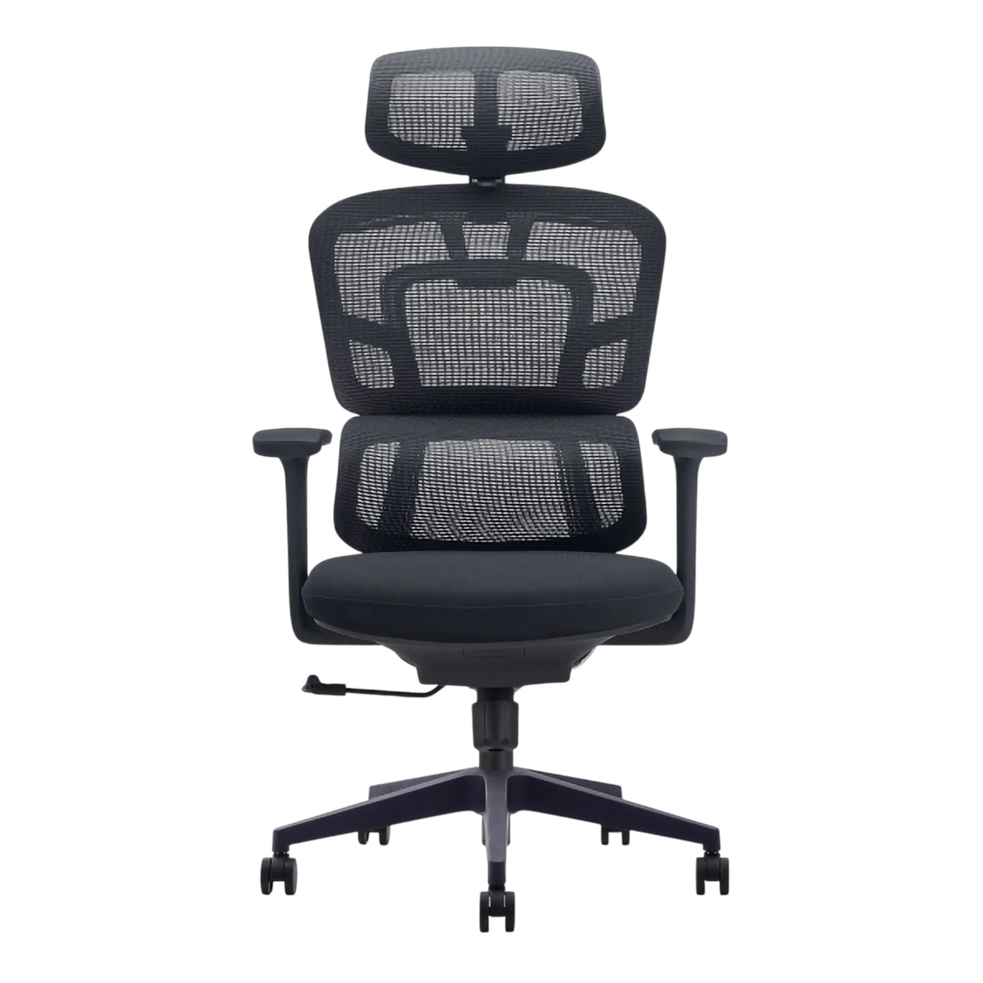 Black Mesh Office Chair with Chrome Frame and High-back, Adjustable Features. Stylish Office Chair with Ergonomic Design, from 67 Office Stock, Featuring a Sleek Black Mesh Material and Sturdy Chrome Accents on a Five-Legged Base.