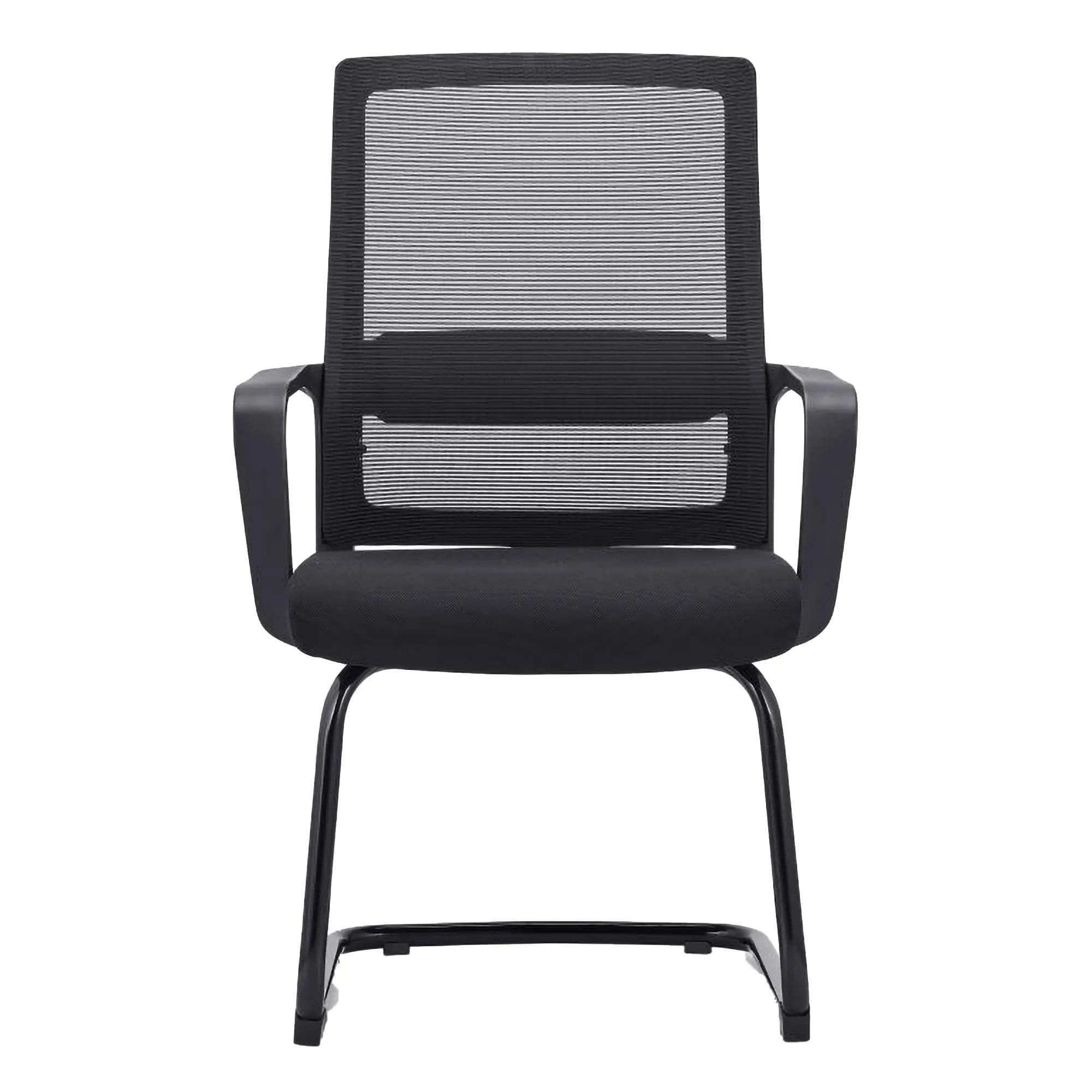 Black Mesh Office Chair with Aluminium Sleigh Frame, C4007B by 67, Featuring Breathable Mesh Back and Padded Seat, Ideal for South Africa Office Supplies, Enhancing Workplace Comfort and Aesthetic Appeal with Durable Design.