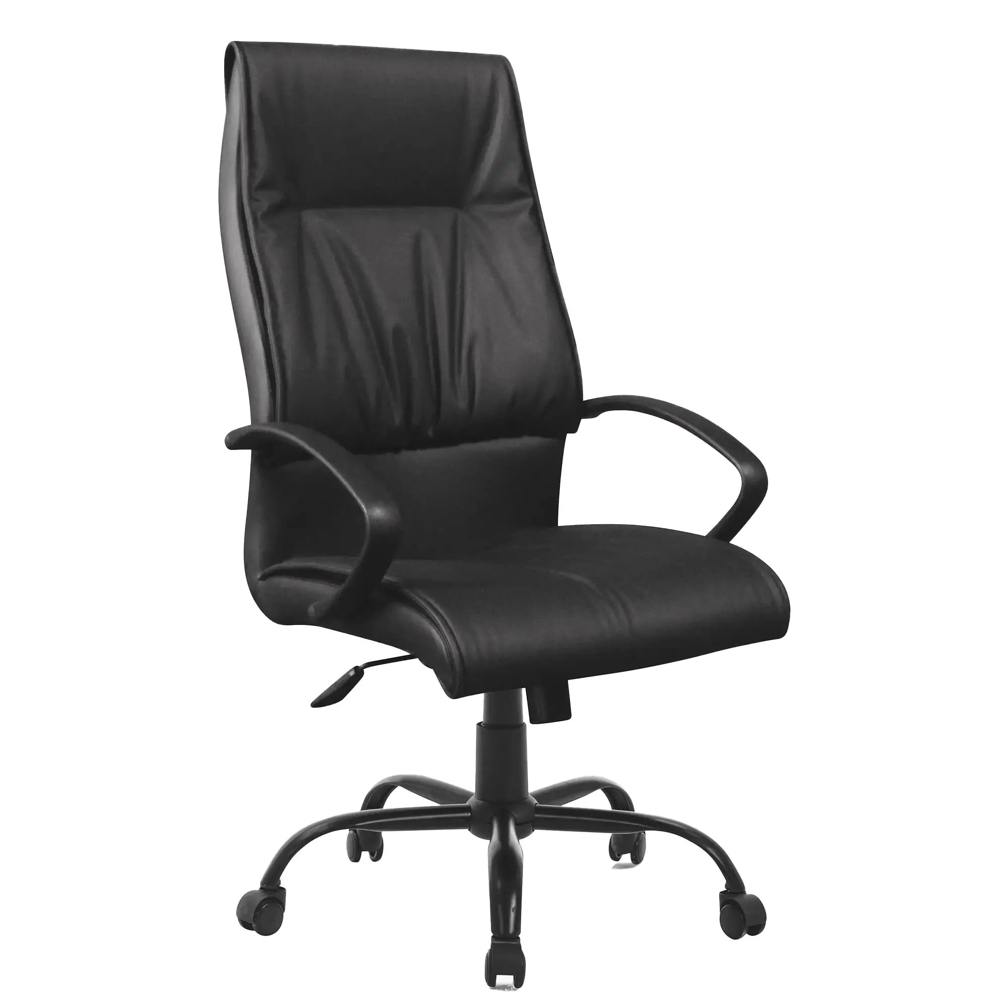 DB017 Black Polyurethane Leather with Steel Base High-Back Office Chair
