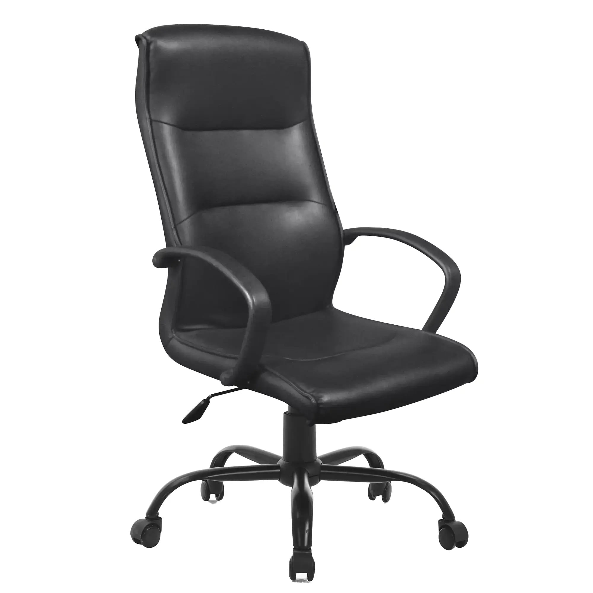 DB042 Black Polyurethane Leather with Steel Base High-Back Office Chair