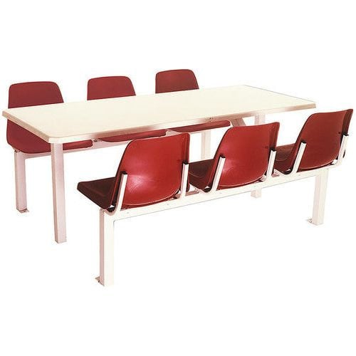 Six Seater Canteen Rectangular Poly Shell Set