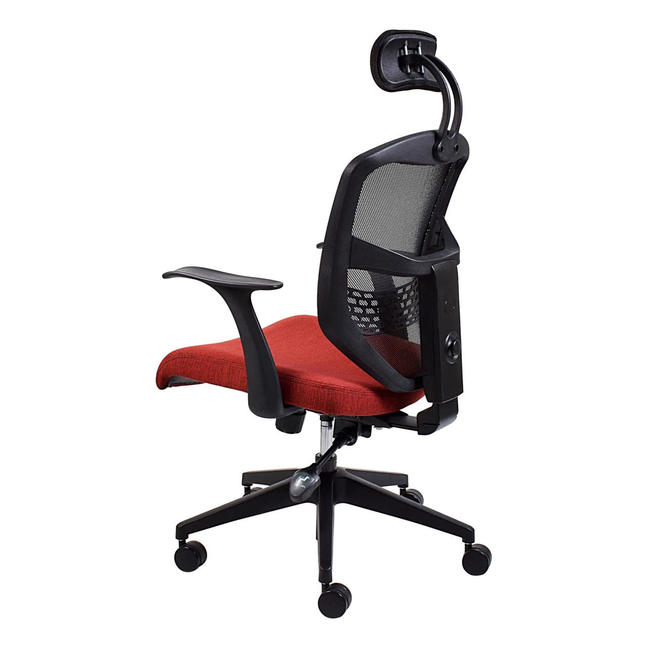 Que Mesh High-back Office Chair with Y75 T-Shape Polyurethane Arm Rear Side View | Office Chairs | Office Stock