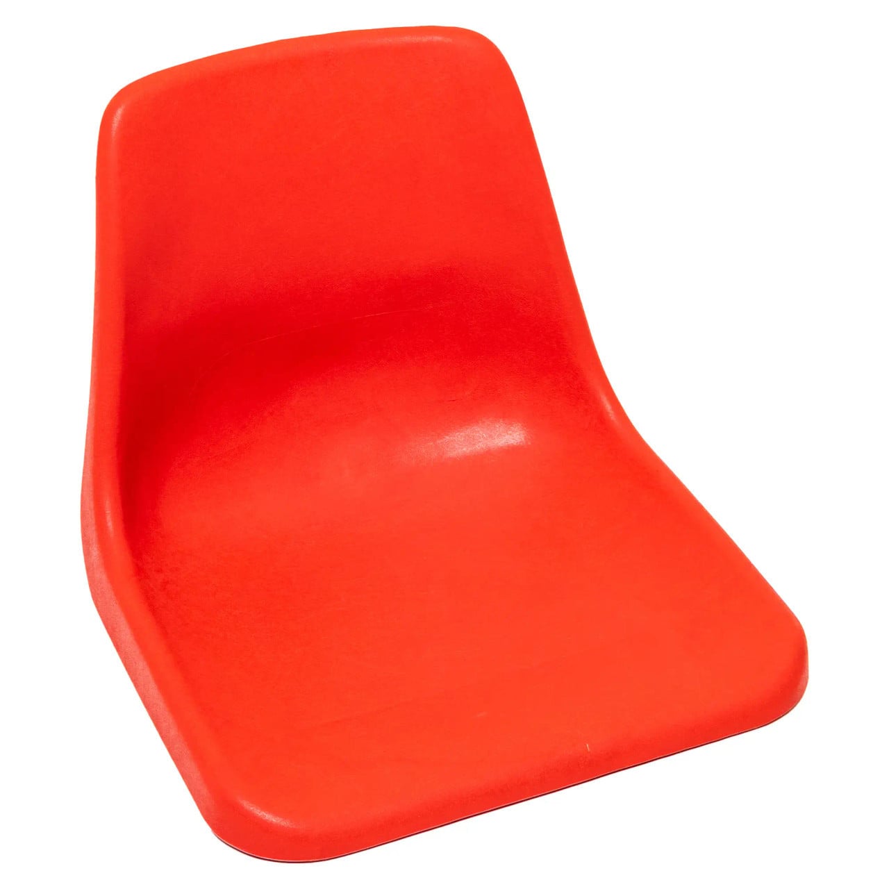 Red Poly Shell Seat Only - Large by Office Stock South Africa, a Large Office Chair with a Sleek, Curved Design and Vibrant Colour, Showcasing a Sturdy and Comfortable Seating Option.