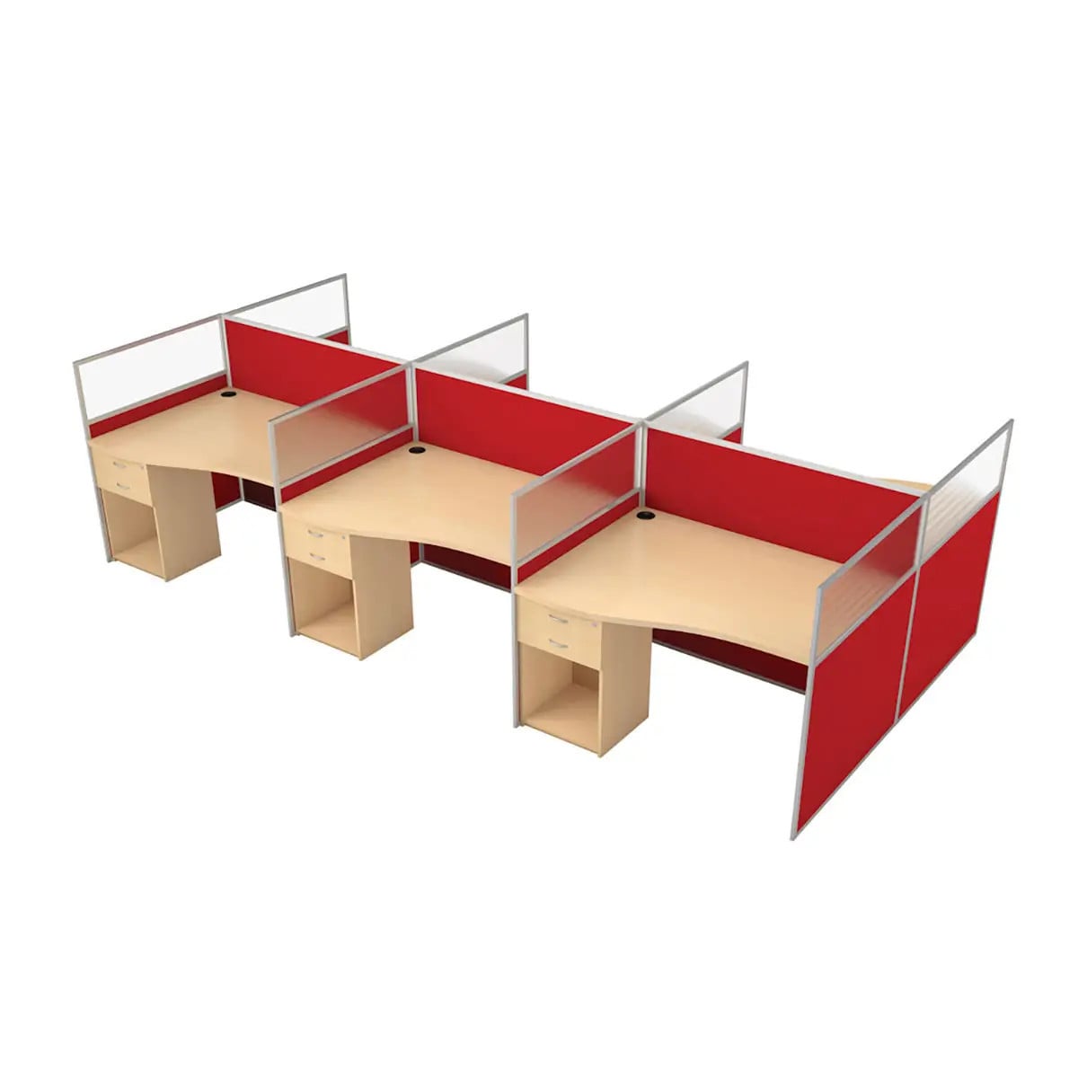 6 - Way Colorado Workstation Office Desk
