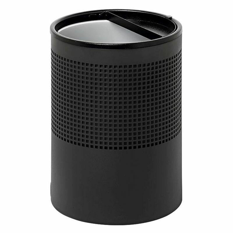 Wide Litter Bin Round Puch Steel Half Moon Lid | Office Accessories | Office Stock
