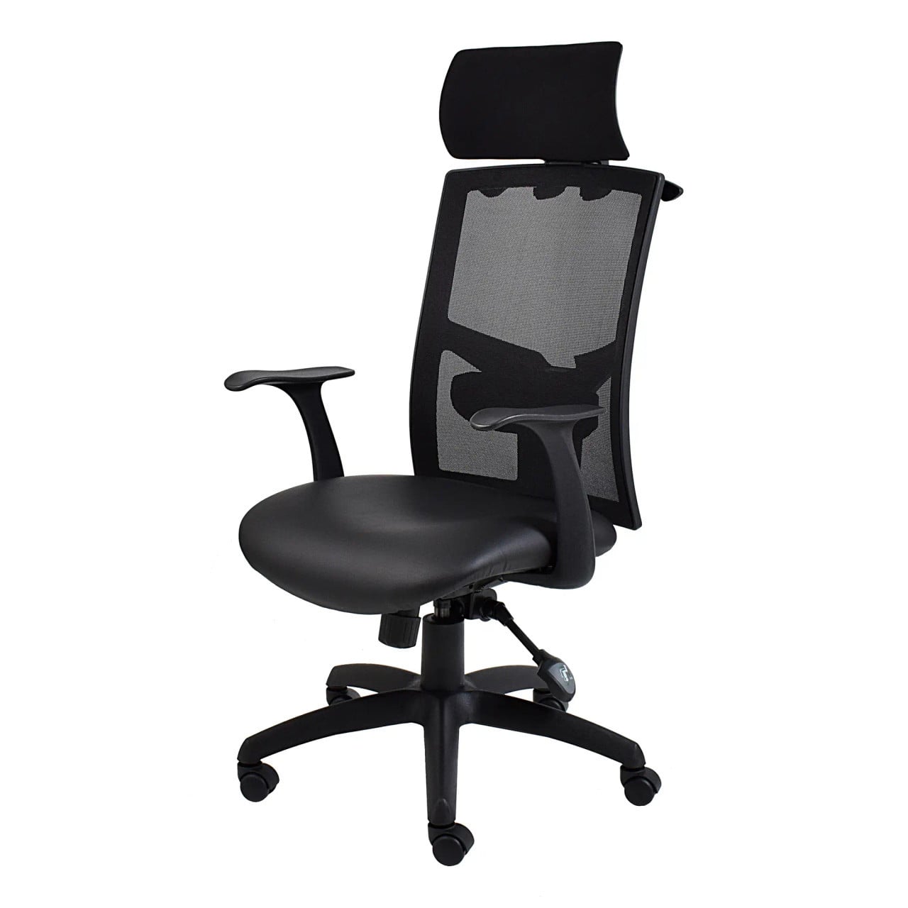 Winston Mesh High-back Office Chair by 67, a Comfortable Desk Chair with Black Mesh Back, Cushioned Seat, Adjustable Headrest and Armrests, Sturdy Base, Ideal for Ergonomic Support and Comfort in Professional Settings.