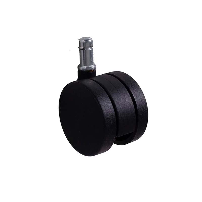 67 Brand 60 mm Unhooded Castor, a Black Seamless Mobility Castor with a Sturdy Design and Silver Stem, Providing Smooth Movement for Office Chairs, Available in South Africa from Office Stock.