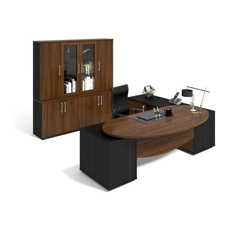 Soft Cell Executive Desk in Veneer Wood - Additional View 5
