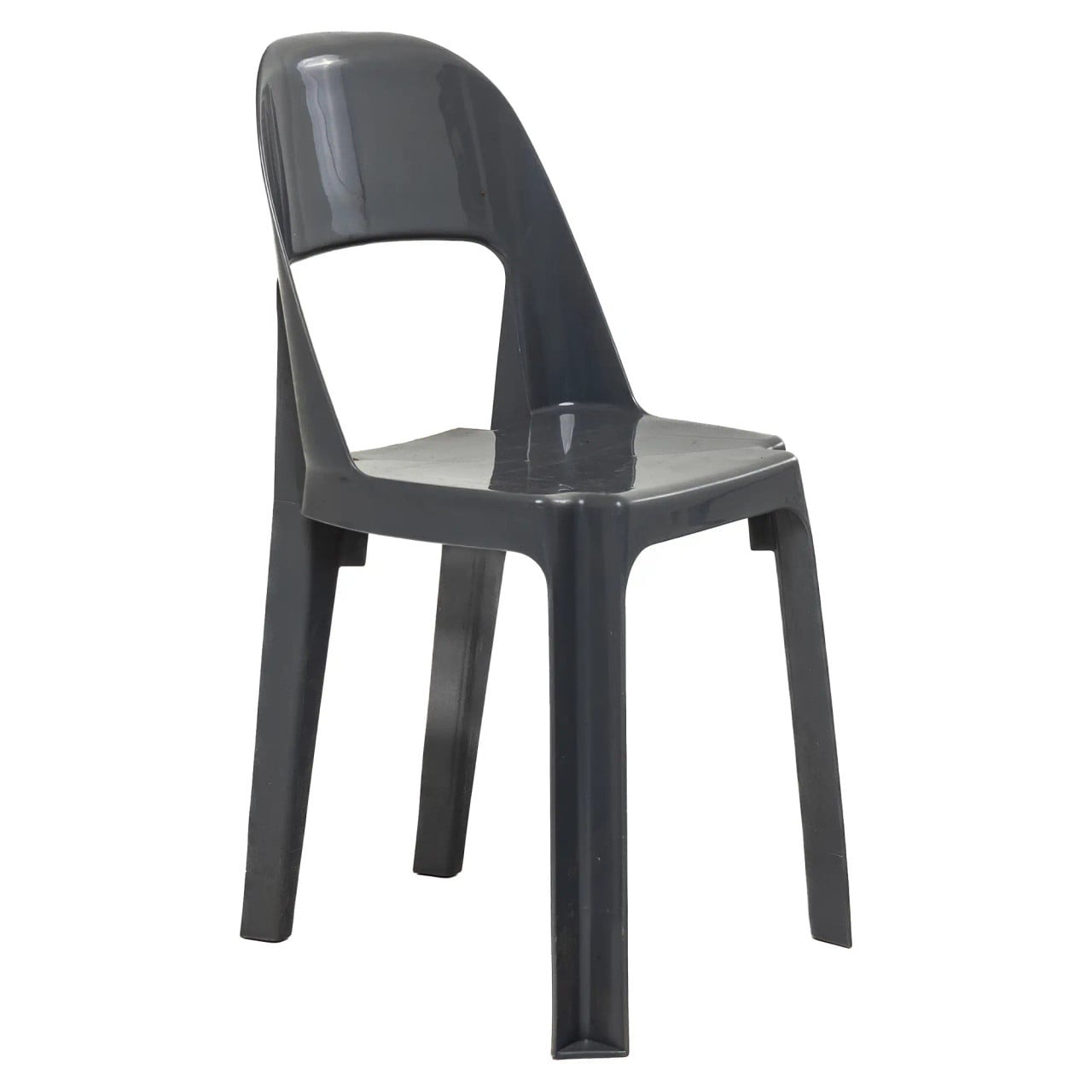 Alpine Senior Chairs 450 mm High, a Dark Grey Plastic Chair Designed for Senior Users with a Sturdy Structure and Comfortable Seating.