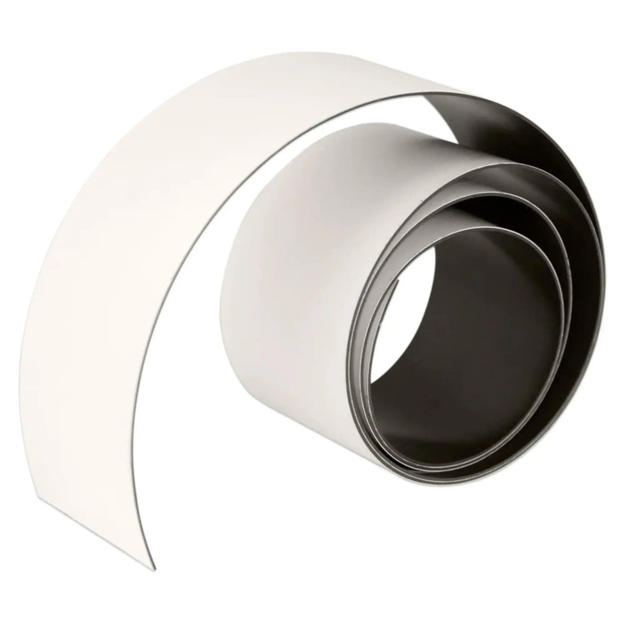 Magnetic Flexible Strip (1000 x 10 mm - White) BA1110W, White Magnetic Tape Roll with Adhesive Backing for Versatile Mounting and Signage Applications.