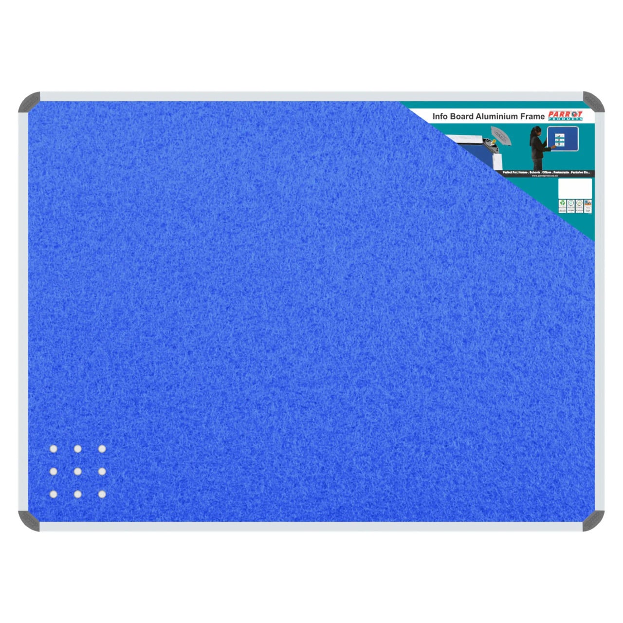 Product Info Board, Aluminium Frame in Sky Blue Colour Measuring 600 x 450 mm with Model BD0720S.