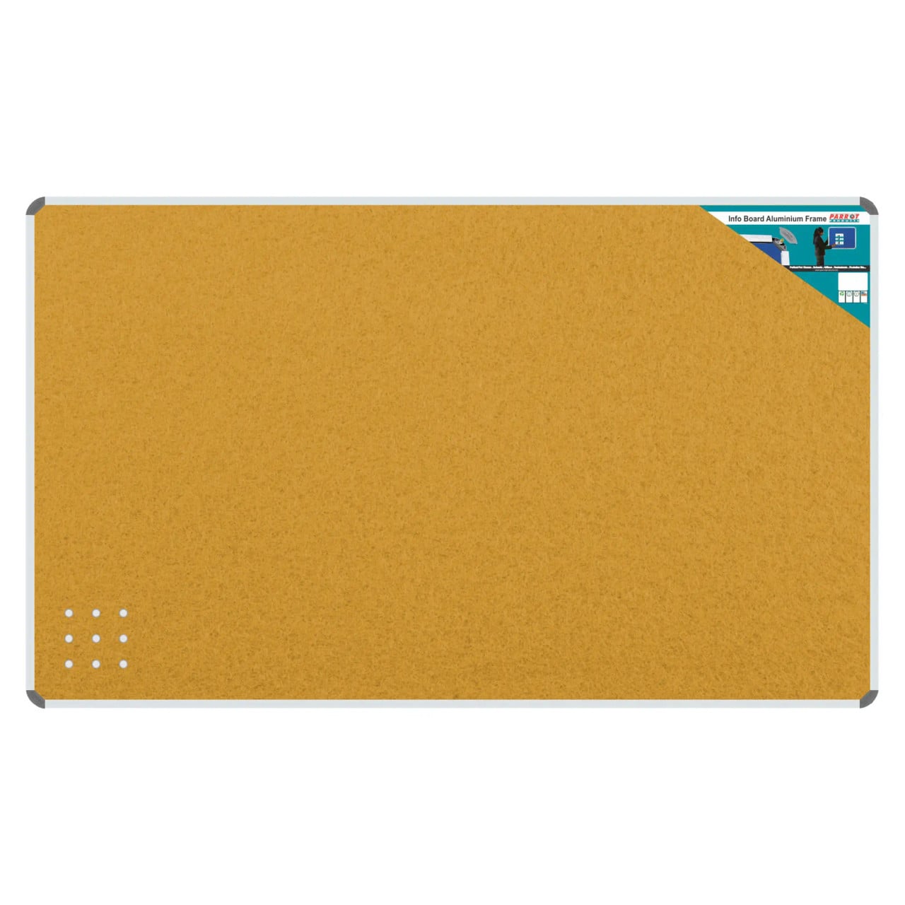 Info Board Aluminium Frame, 1500 x 1200 mm Beige - Durable Notice Board with Aluminium Frame for Office or Public Spaces