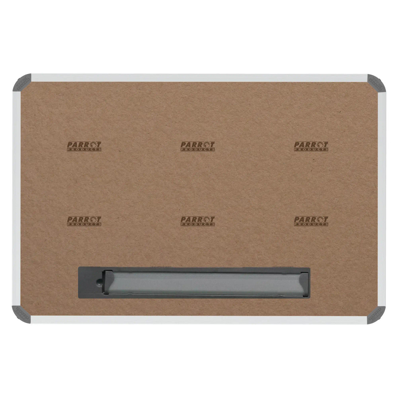 Non-Magnetic Whiteboard 900 x 600 mm, Product Image Showing the Plain White Surface with Aluminium Frame and Marker Tray.