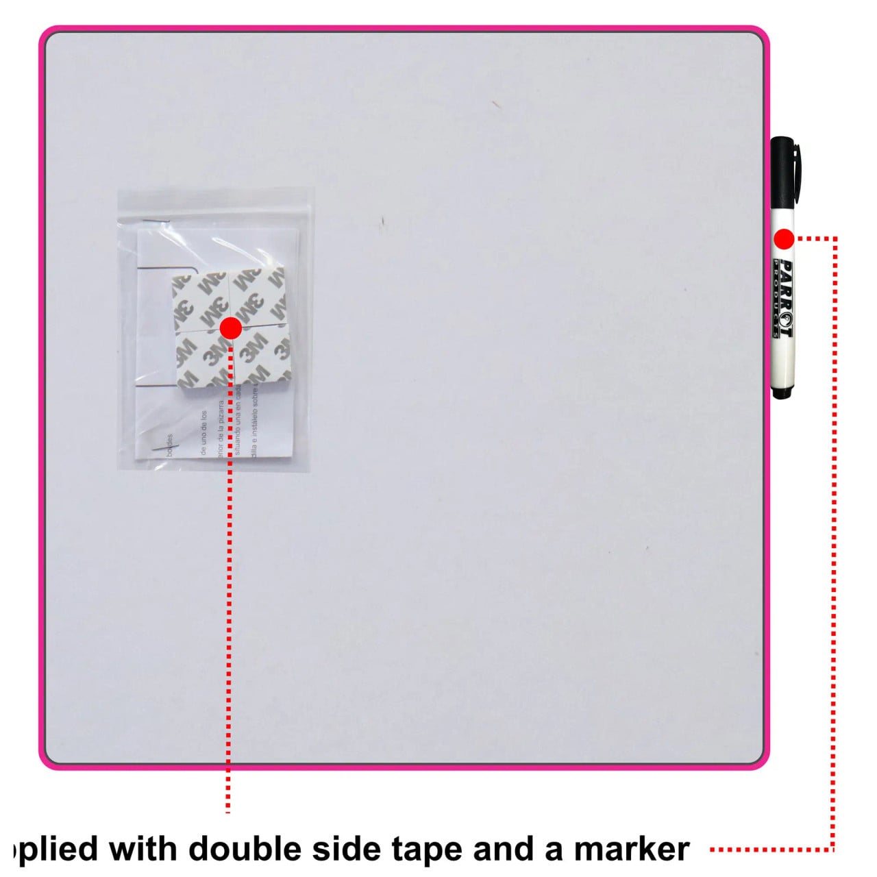 Magnetic Whiteboard Tile (355*355mm - Pink) - Additional View 3