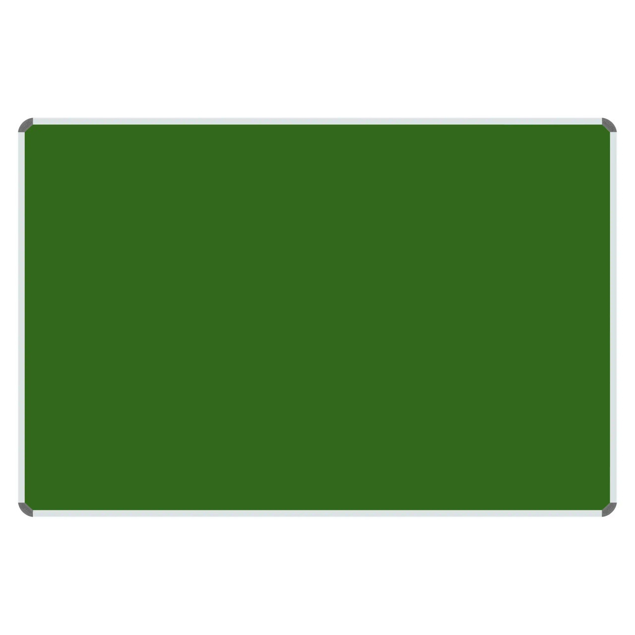 Chalk Board Non-Magnetic with Aluminium Frame, 1500 x 1200 mm, Product BD2860, Green Chalkboard with Metallic Corners and Aluminium Frame for Educational or Business Use.