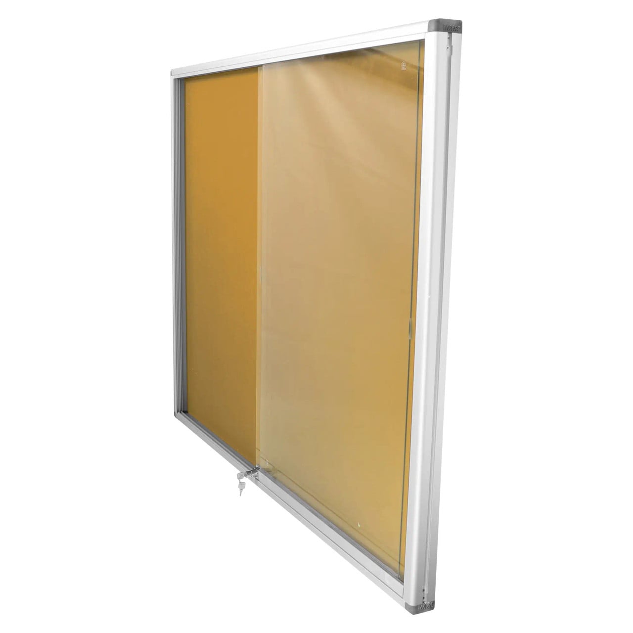 Pinning Display Case (1500 x 1200 mm - Beige), Beige-Coloured Display Case with Glass Front Door and Aluminium Frame for Showcasing Products or Items.