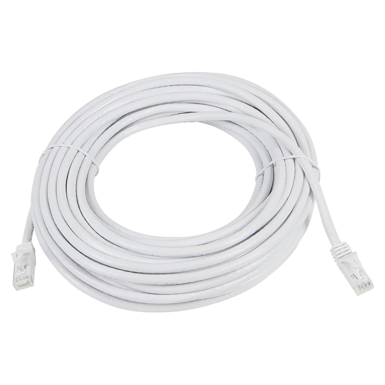 Network Cable (Cat 6 - 2 Metres) CL3002, Coiled White Ethernet Cable with RJ45 Connectors for High-Speed Internet and Networking Applications.