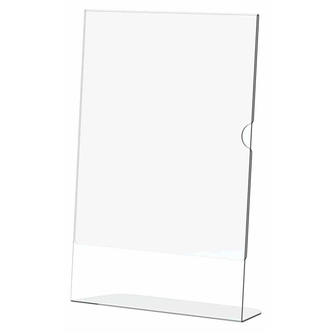 Acrylic Menu Holder - Single Sided - A4 Portrait - Box 5 DP0104P-Z, Transparent Acrylic Menu Display Stand for Holding A4 Portrait Menus or Signs.