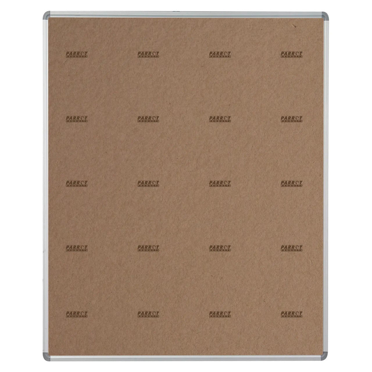 Educational Board Magnetic Whiteboard (1220 x 920 - Side Panel - Option a) ED1068, Brown Corkboard Surface with a Silver Aluminium Frame.