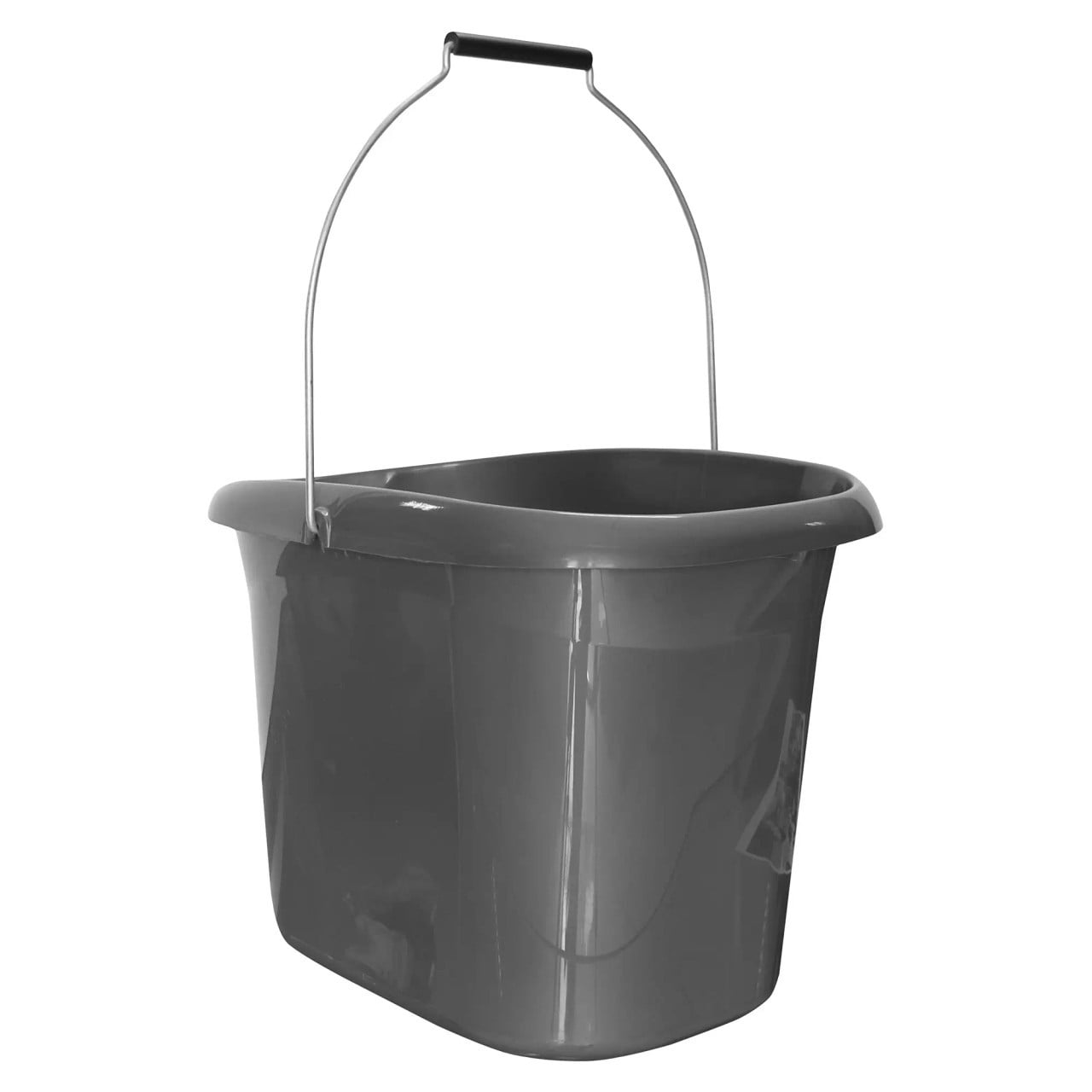 Janitorial Bucket 14L JA0702, Grey Plastic Mopping Bucket with Handle for Cleaning and Janitorial Use.